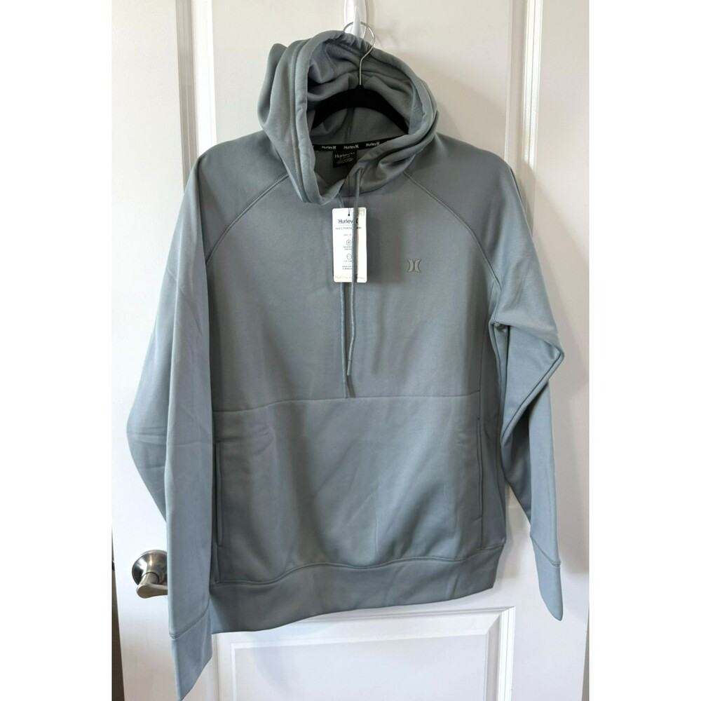 New Hurley size SMALL blue gray pullover hoodie ICON sweatshirt NWT fleece